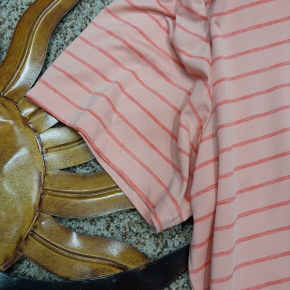 3124 Size XXL Members Mark Polo Shirt in Orange Stripe - Picture 2 of 5